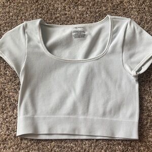 Wild Fable White Ribbed Crop Top